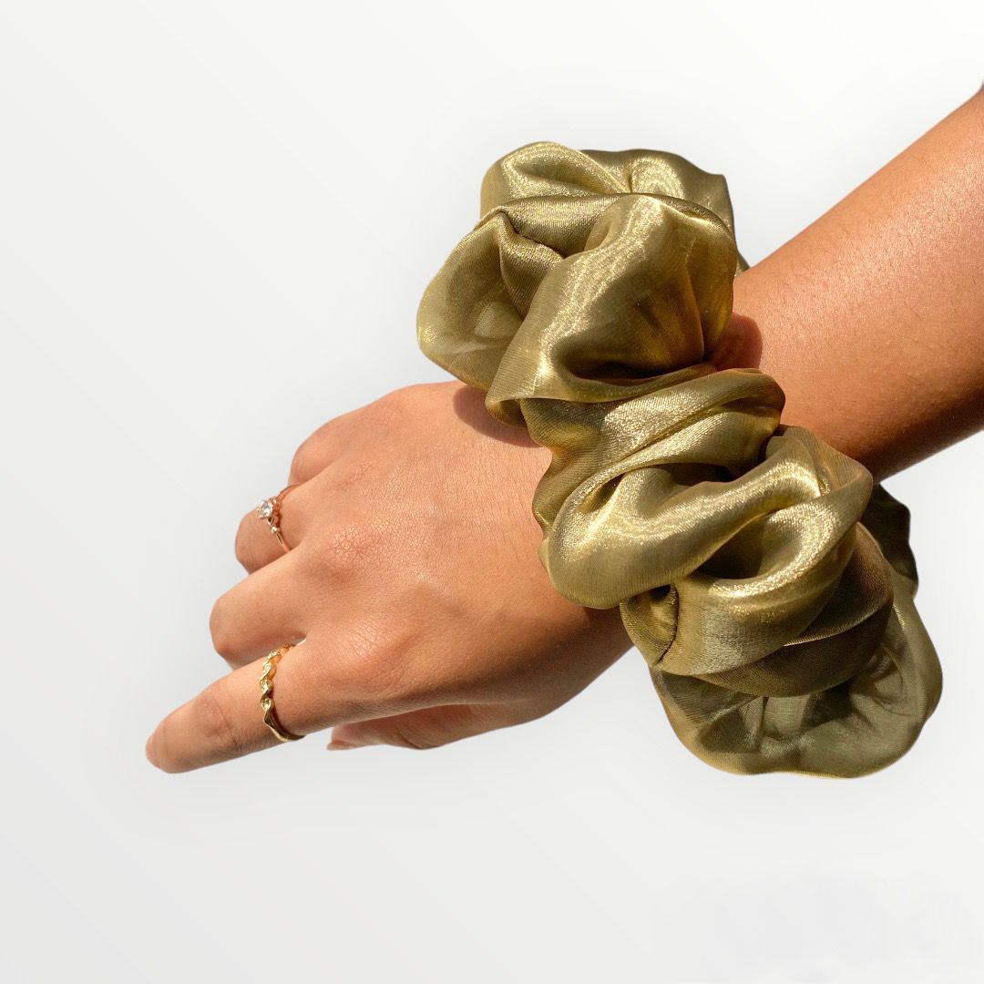 Organza Gold Scrunchie