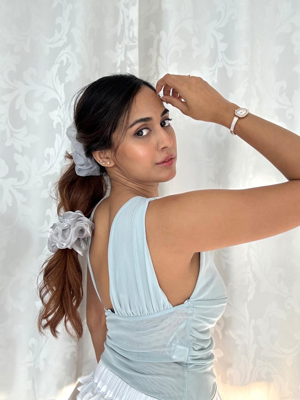 Powder blue & White organza set