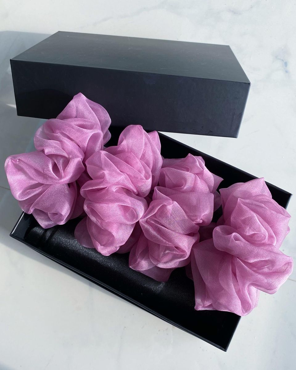 Dusky pink Organza scrunchie