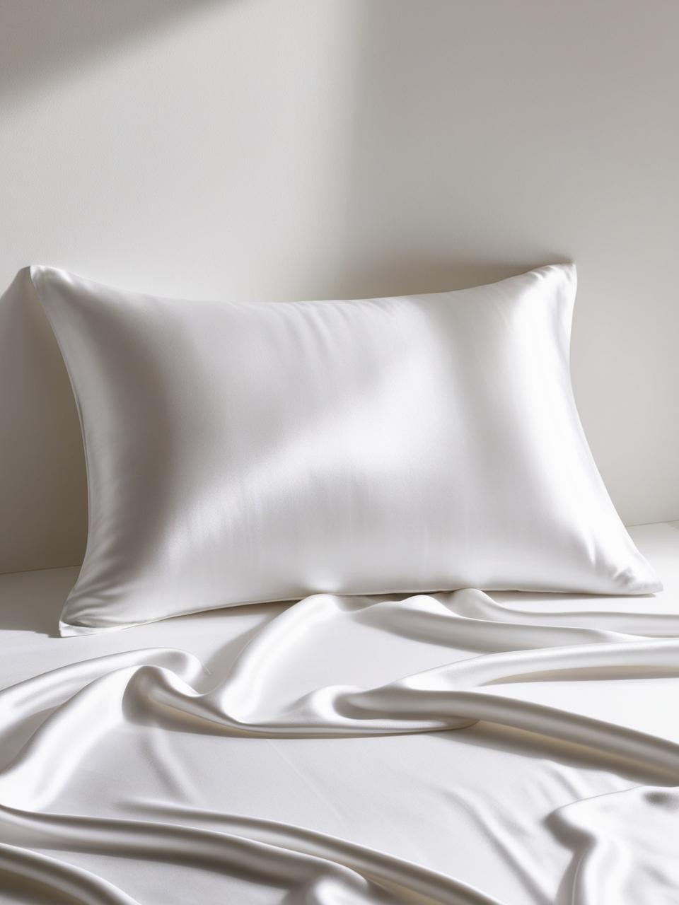 Soft Satin Silk Pillowcase in the shade Snow White 
