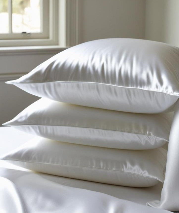 Satin Silk Pillowcase in White