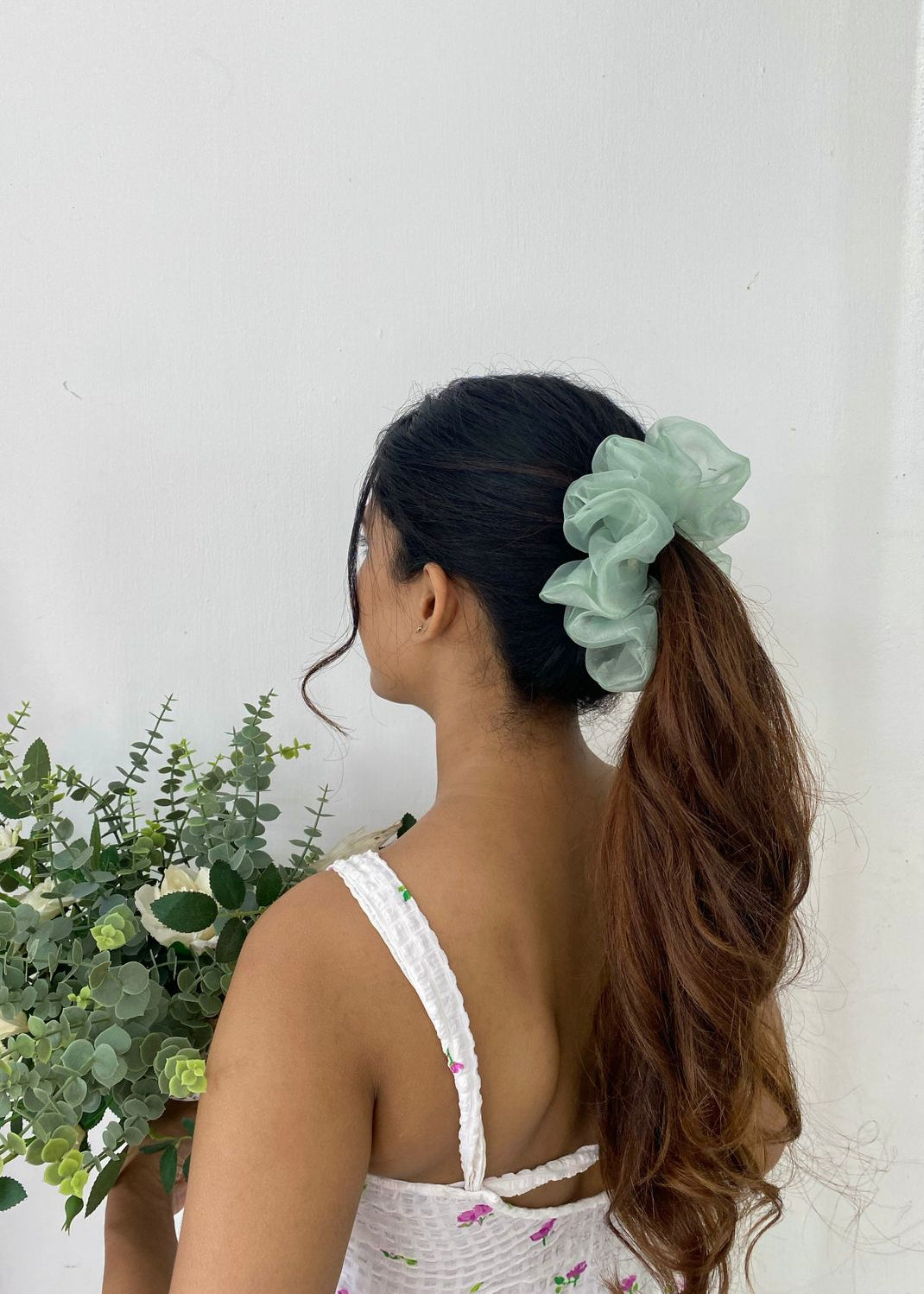 Mint Organza Scrunchie