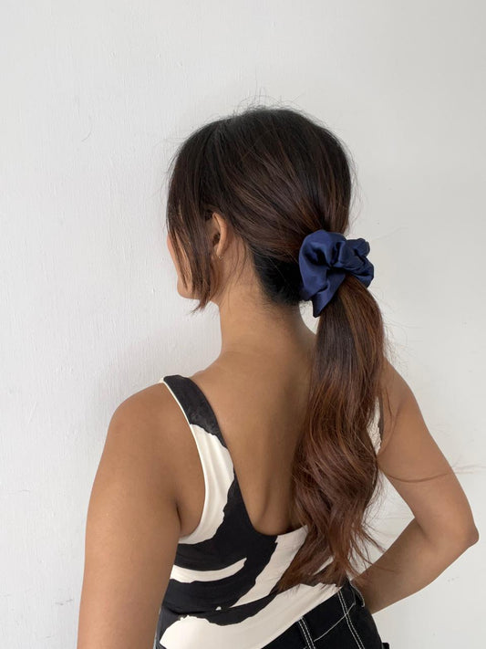 Royal blue Satin Scrunchie