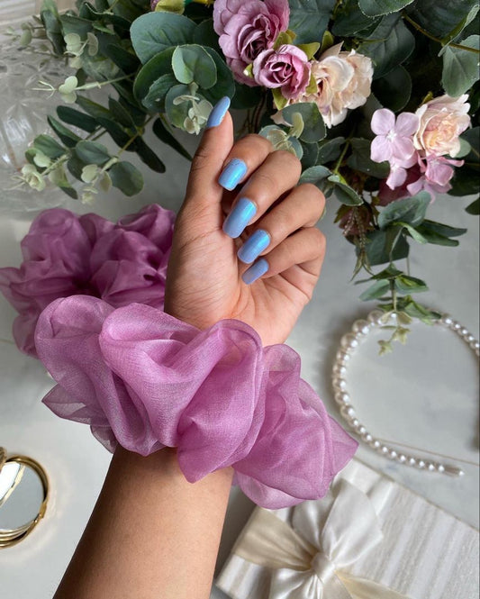 Dusky pink Organza scrunchie