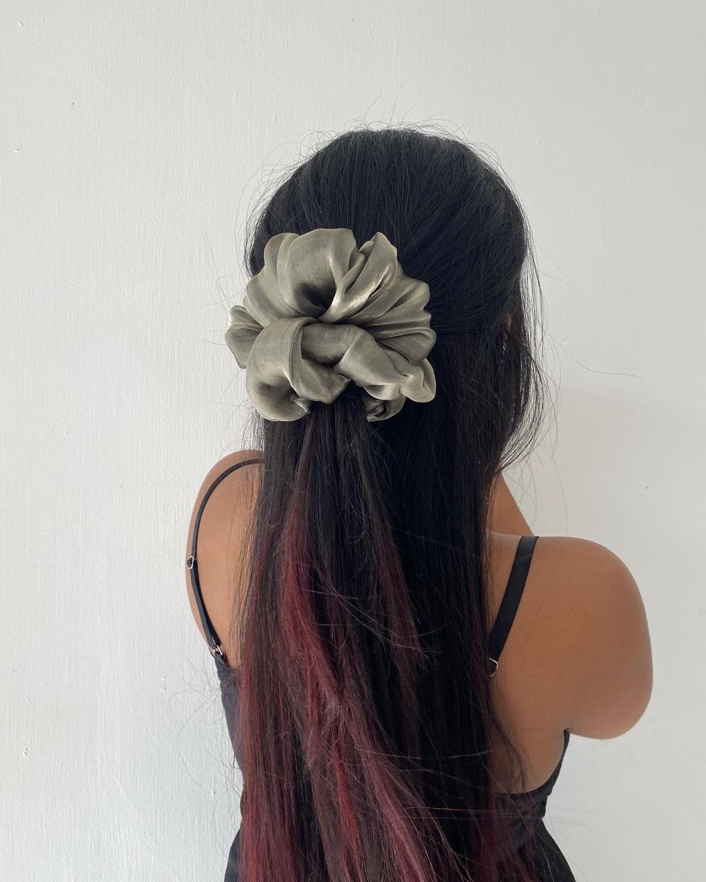 Champagne Organza scrunchie