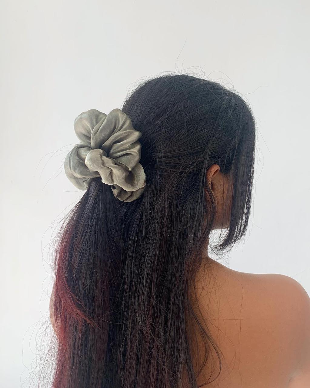 Champagne Organza scrunchie