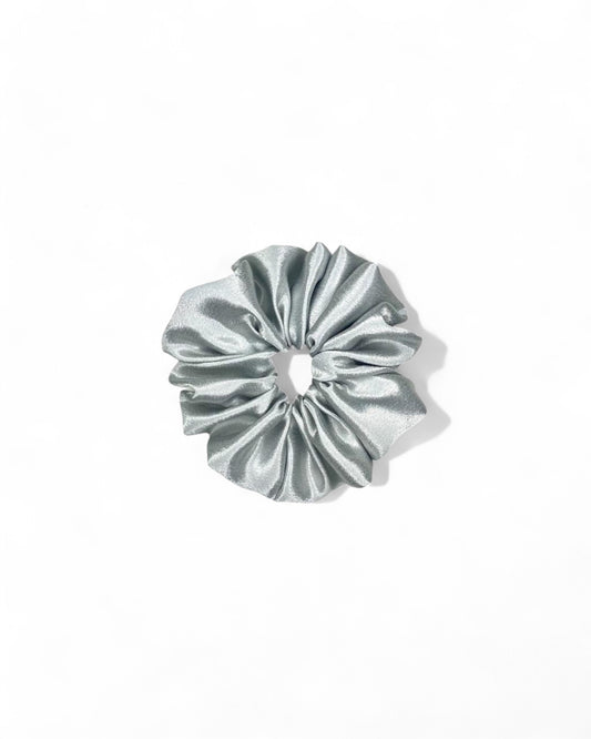 Silver lining satin scrunchie