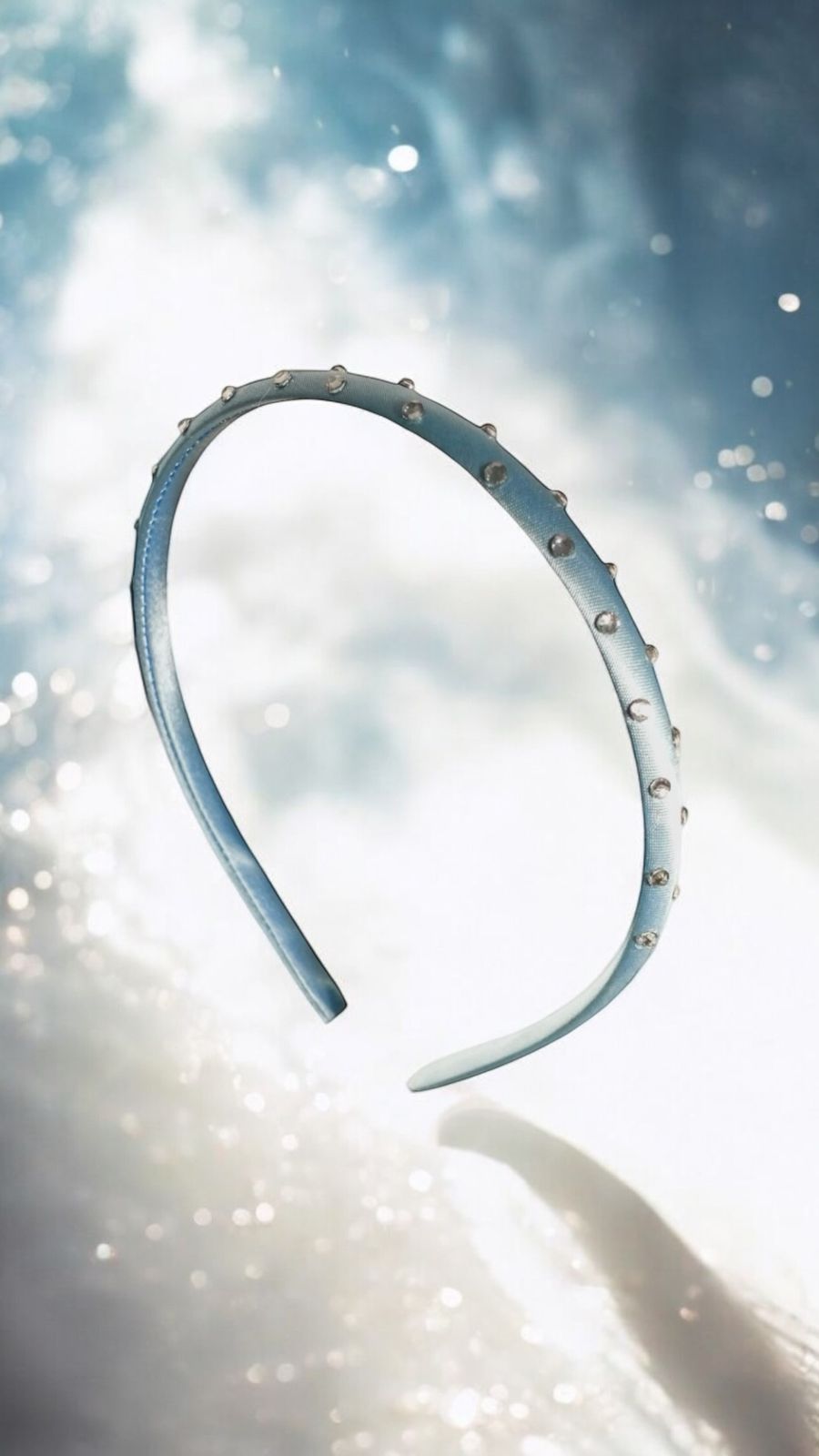 Powder blue Headband with rhinestones