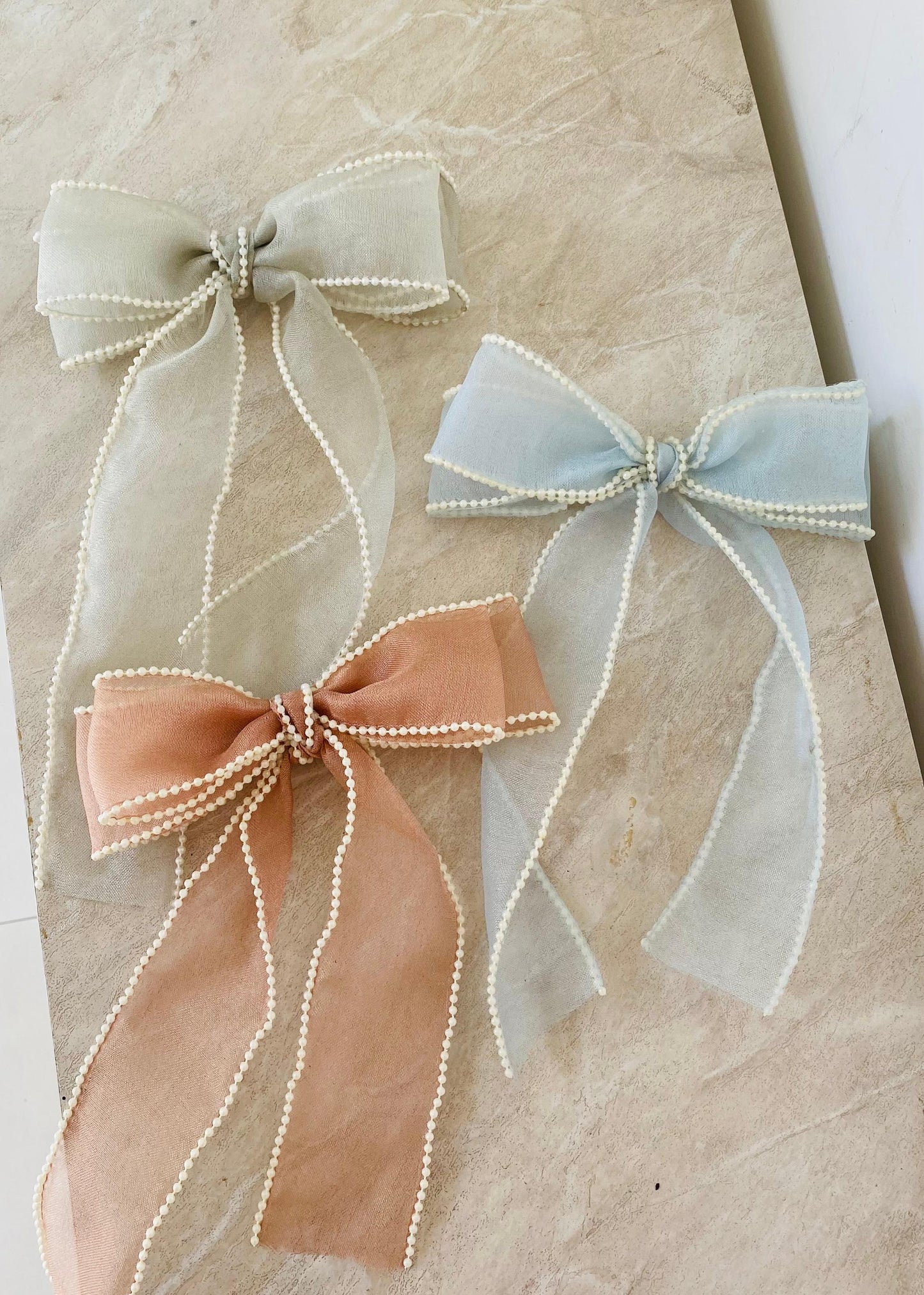 Cottagecore Organza Pearl Bow