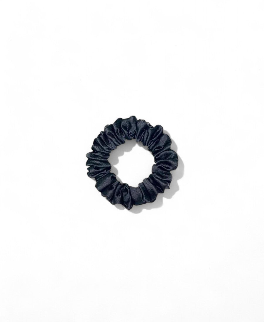 Black Mini Satin scrunchie